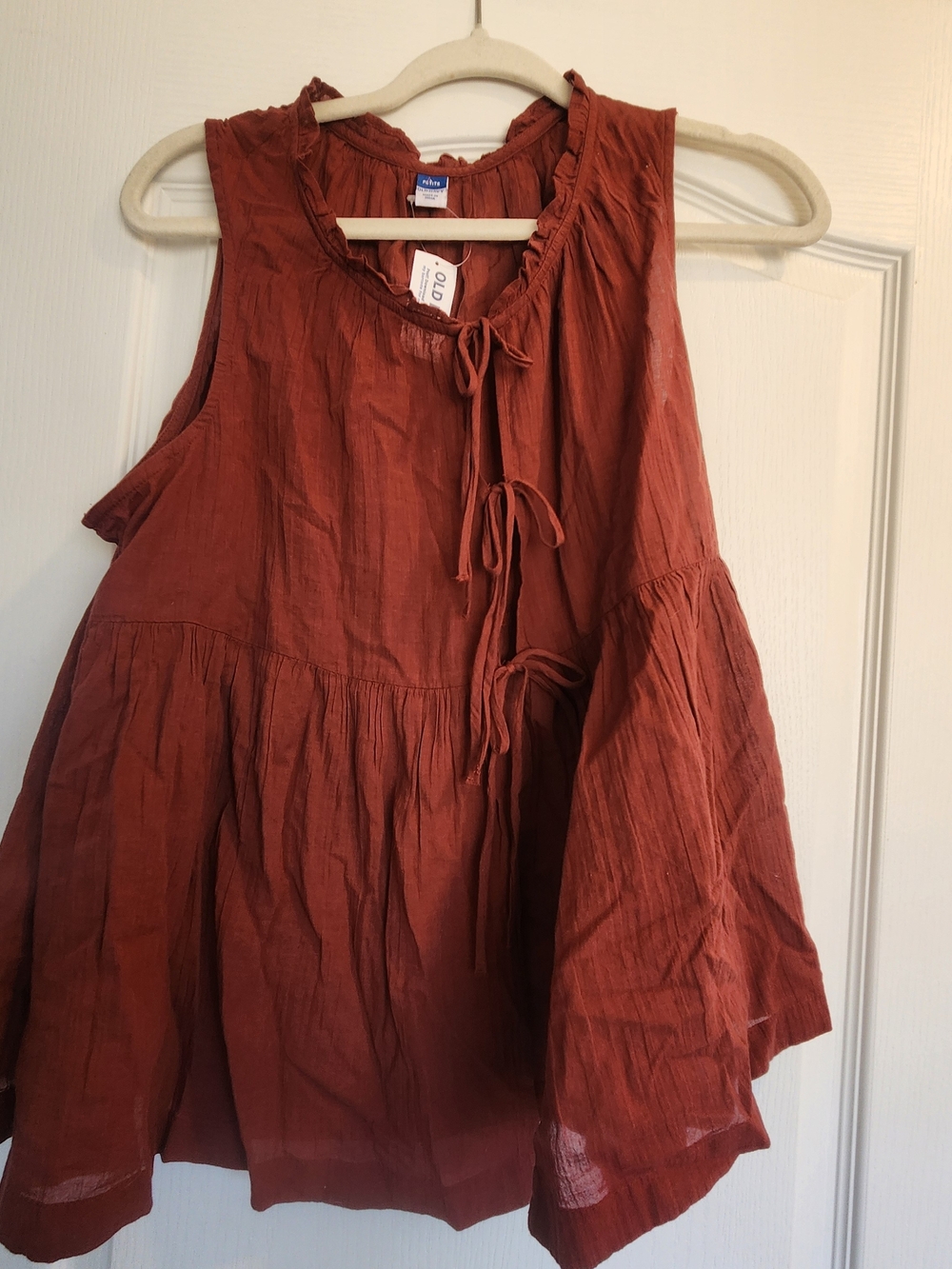 Old Navy Rust Tie-Front Sleeveless Blouse PL BNWT